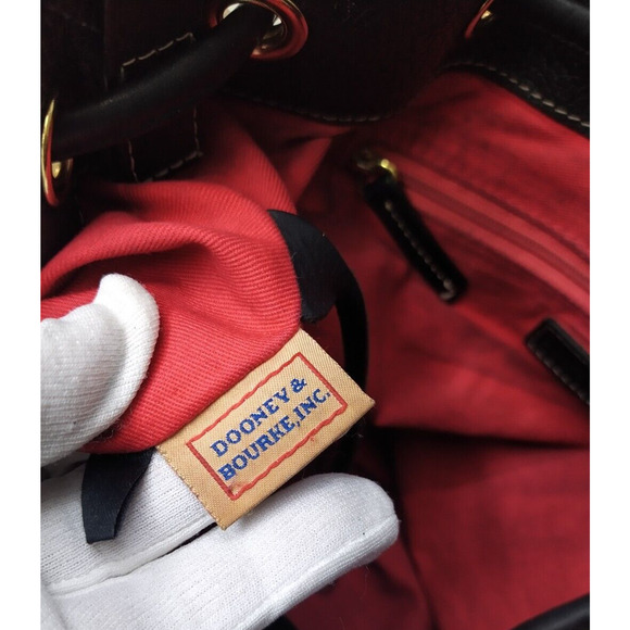 Dooney & Bourke Black Pebbled Leather Drawstring Shoulder Bag - Picture 14 of 16